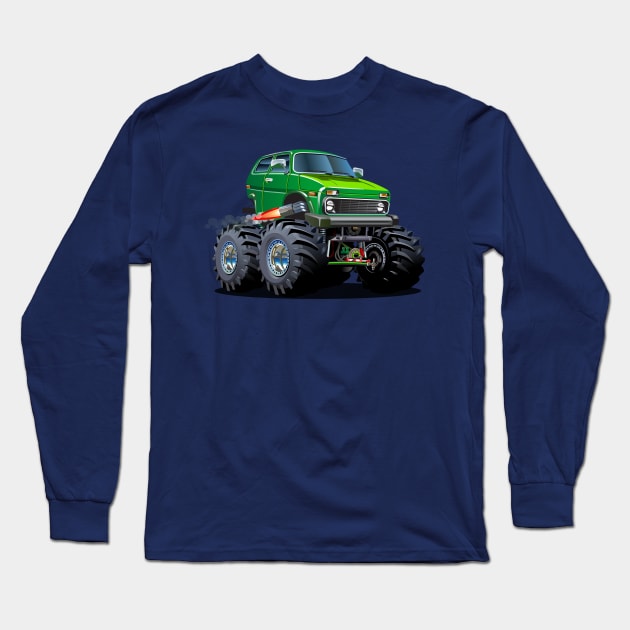 Cartoon monster truck Long Sleeve T-Shirt by Mechanik